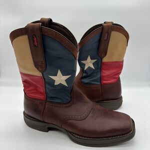 Stivali Western Durango Rebel Da Uomo - Pelle Marrone, Punta Quadrata, Tacco 8.5EE